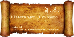 Mittermayer Alexandra névjegykártya